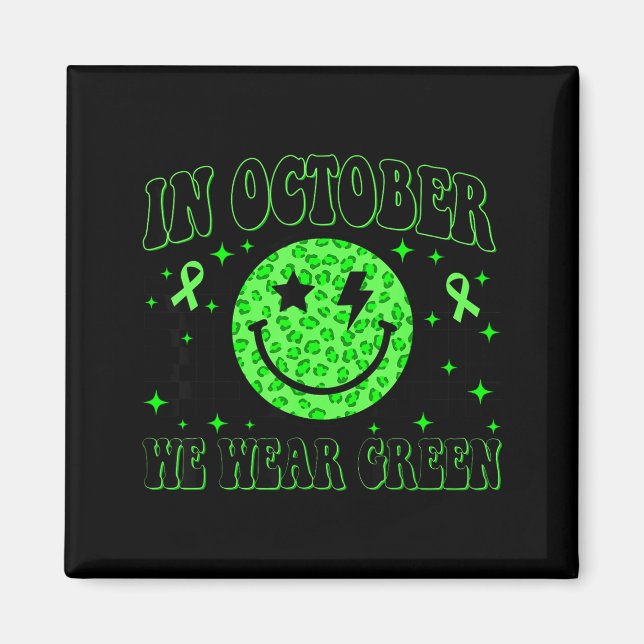 In We October Green Ribon Smile Face Magnet (Front)