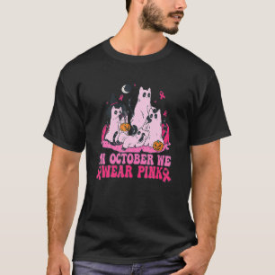 In Wear Pink For My Boss Ghost Black Kitten Witch T-Shirt