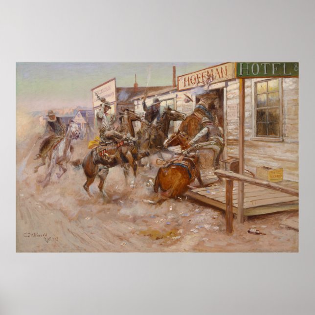 In Without Knocking by Charles Marion Russell Poster (Front)