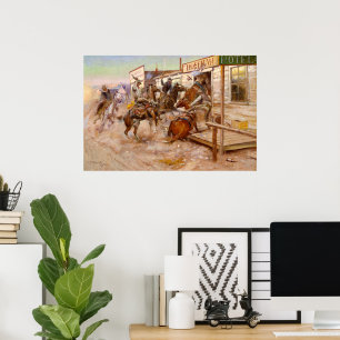 In Without Knocking by Charles Marion Russell Poster