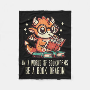 In World Of Bookworms Be Book Dragon Cute Women Ki Fleece Blanket