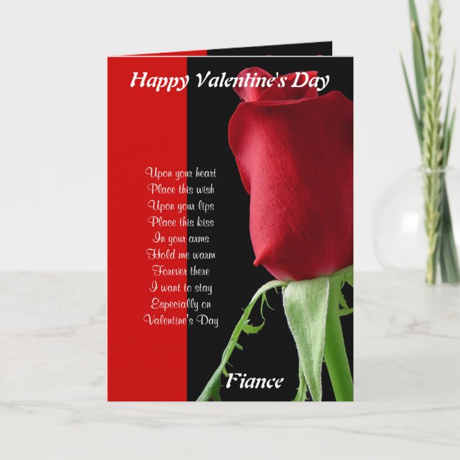 In your arms on valentine's day fiance holiday card (Front)