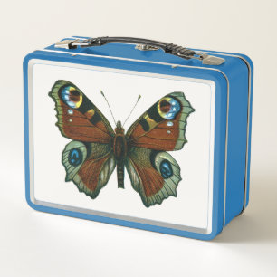 Inachis io - The European Peacock Butterfly Metal Lunch Box