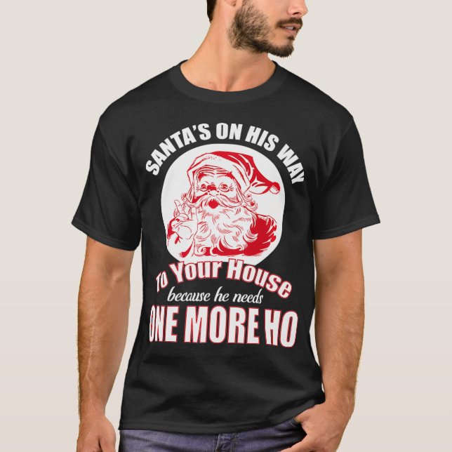Inappropriate Christmas   Rude Santa Claus Gag Gif T-Shirt (Front)