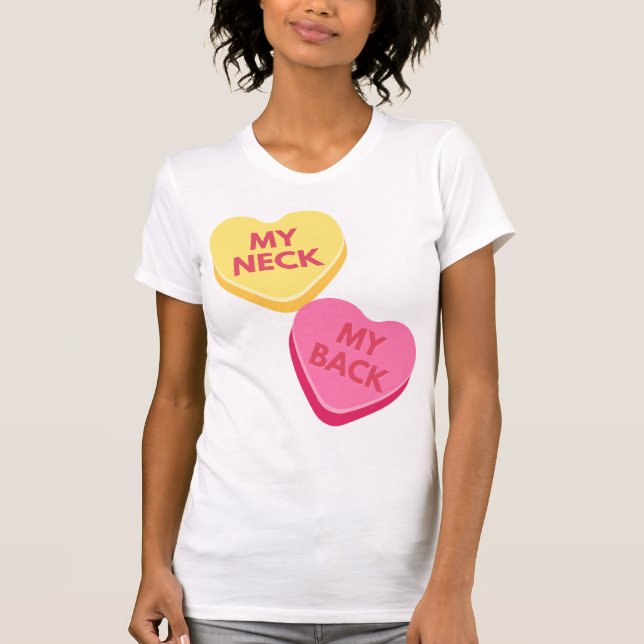 Inappropriate Conversation Candy Hearts T-Shirt (Front)