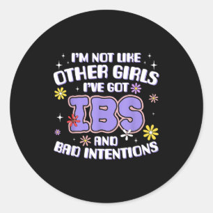 Inappropriate Funny Ibs Meme Embarring Adult Humor Classic Round Sticker