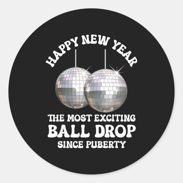 Inappropriate New Years  Classic Round Sticker (Front)