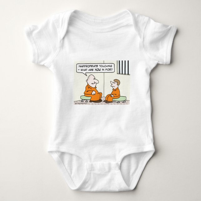 inappropriate touching prison baby bodysuit (Front)