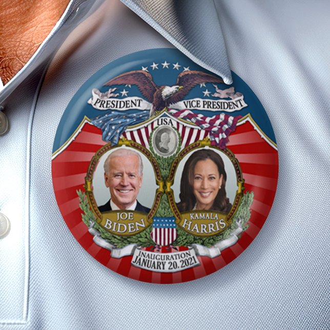 Inauguration Biden Harris Collectable Joe Kamala 7.5 Cm Round Badge (Collectible Inauguration Button from 2021 - Biden Harris)