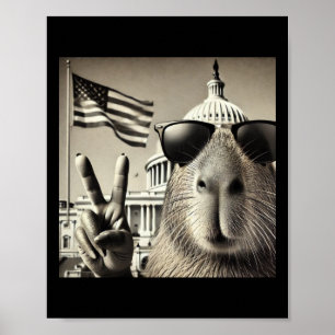 Inauguration Day 2025 – Capybara Selfie At The Cap Poster