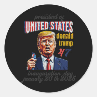 Inauguration Day Donald Trump  Classic Round Sticker