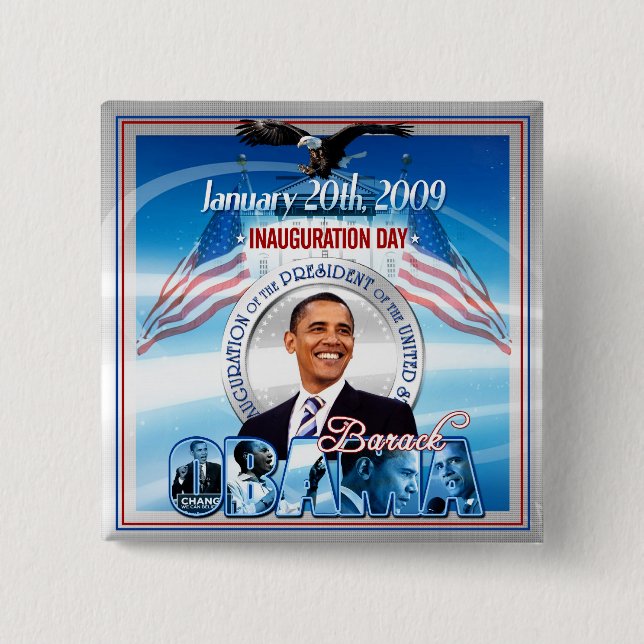 Inauguration of Barack Obama 15 Cm Square Badge (Front)