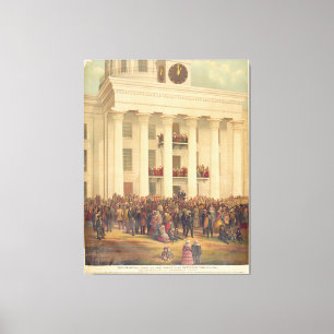 Inauguration of Jefferson Davis American Civil War Canvas Print