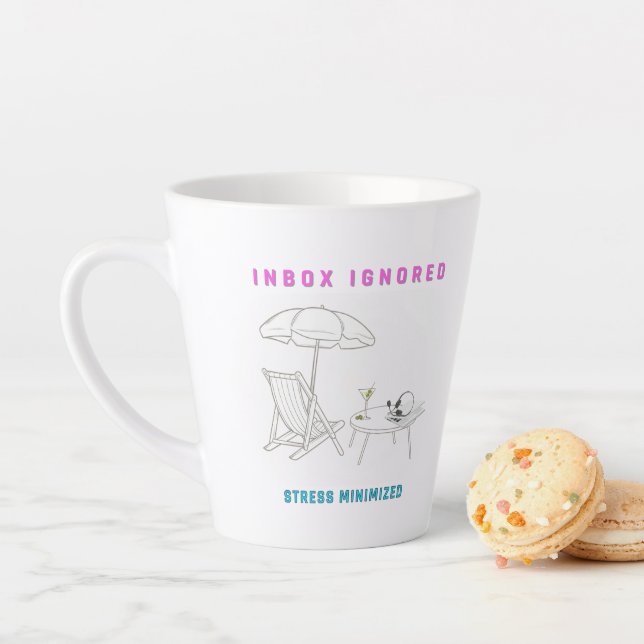 Inbox Ignored, Stress Minimised Latte Mug (In Situ)