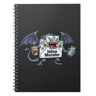 Inbox Monster Email Overload Funny Graphic Notebook