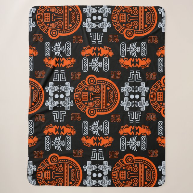 inca Aztec Home Decor Sherpa Blanket (Front)