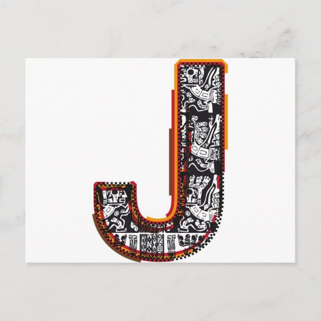 Inca`s font, Letter J Postcard (Front)