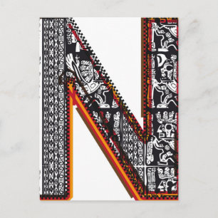Inca`s font, Letter N Postcard