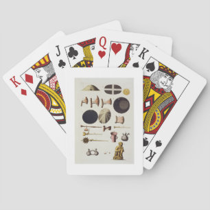 Inca tools and artefacts, Peru, from 'Le Costume A Playing Cards