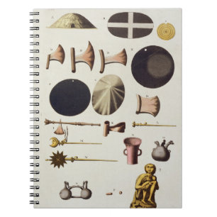 Inca tools and artefacts, Peru, from 'Le Costume A Spiral Notebook