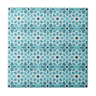 Incandescent Blue Moroccan Pattern Tile