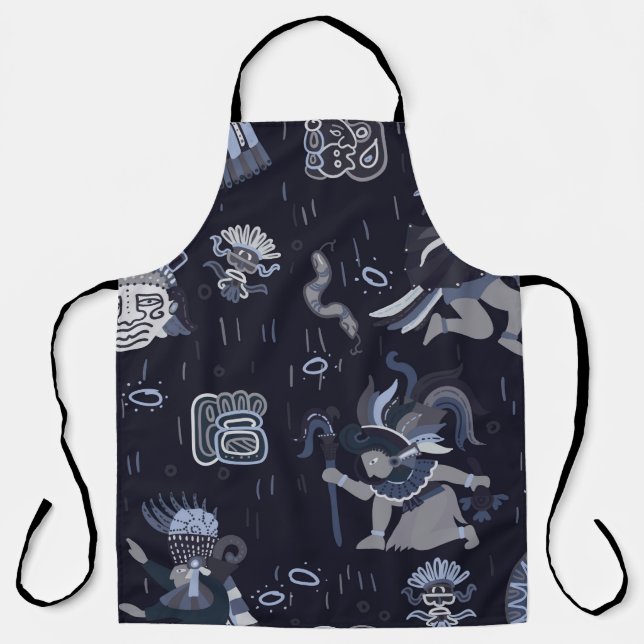 Incas pattern seamless design graphic apron (Front)