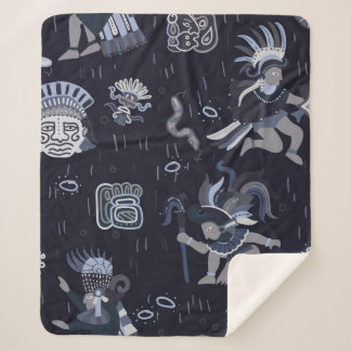 Incas pattern seamless design graphic sherpa blanket