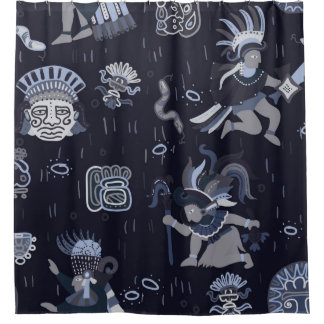 Incas pattern seamless design graphic shower curtain