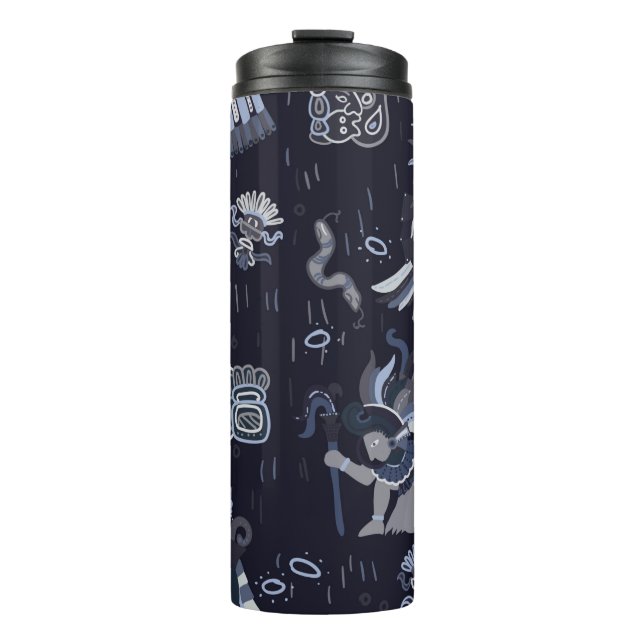 Incas pattern seamless design graphic thermal tumbler (Front)