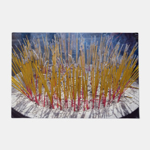 Incense in a temple - Zhongdian, Yunnan, China Doormat