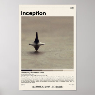 Inception Christopher Nolan Minimalist Movie Vint Poster