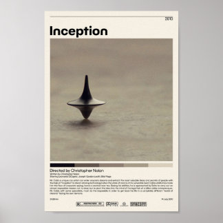 Inception Christopher Nolan Minimalist Movie Vint Poster