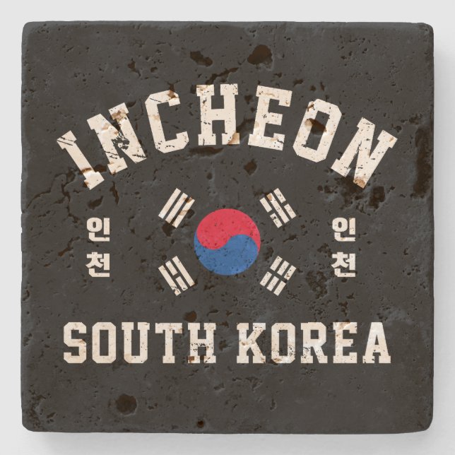 Incheon South Korea T-Shirt Stone Coaster (Front)