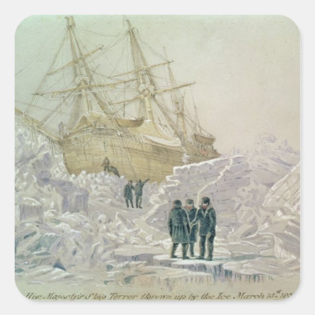 Incident on a Trading Journey: HMS Terror Square Sticker (Front)