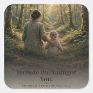 "Include the Younger You" Integral Trail Tee Square Sticker