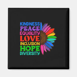 Inclusion Acceptance Kindness Solidarity Awareness Magnet