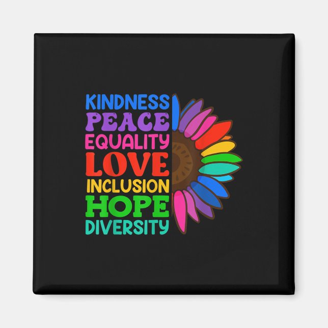 Inclusion Acceptance Kindness Solidarity Awareness Magnet (Front)