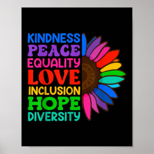 Inclusion Acceptance Kindness Solidarity Awareness Poster