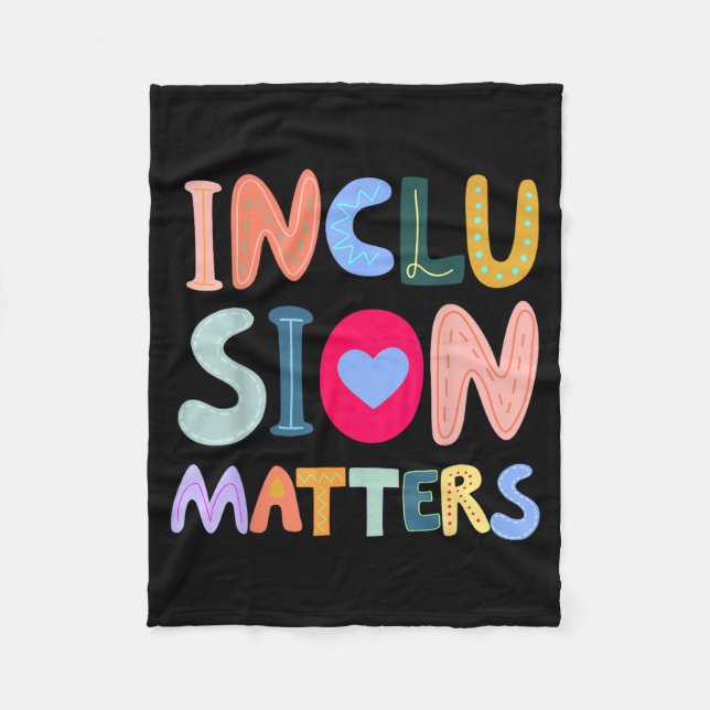 Inclusion Autism Awareness Special Education Fleece Blanket (Front)