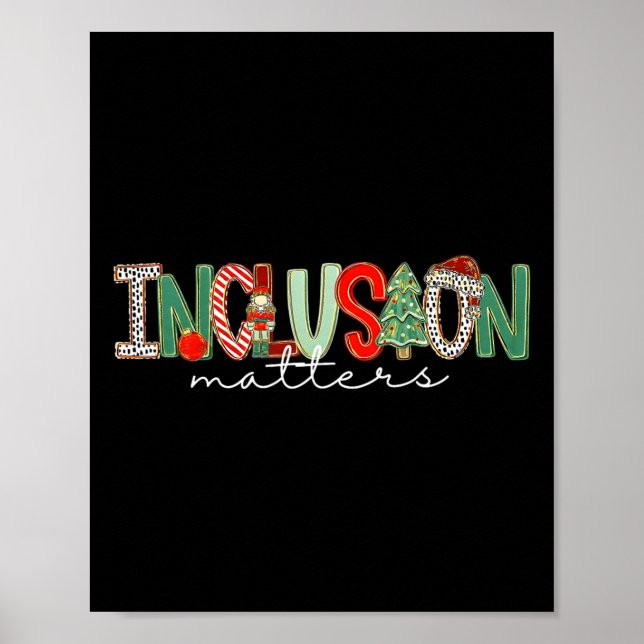 Inclusion Christmas Problems Sped Teacher Christma Poster (Front)