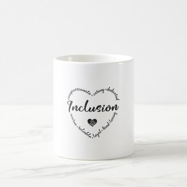 Inclusion, diversity heart coffee mug (Center)