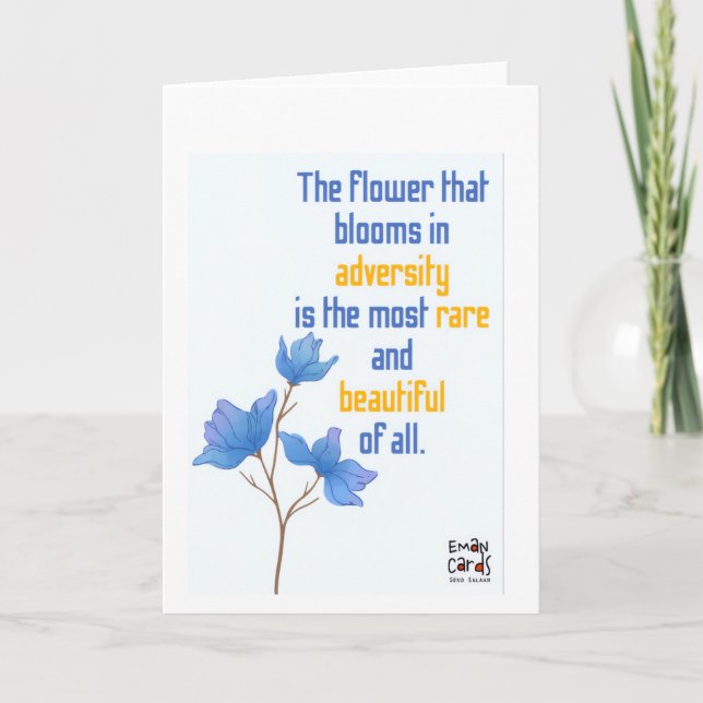 Inclusion for Down Syndrome - Blue Flowers Card (Front)