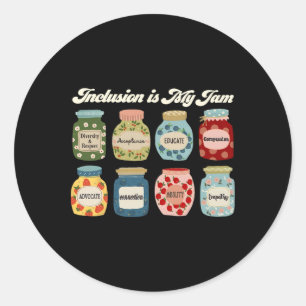 Inclusion Is My Jam Autism Awareness Teacher  Classic Round Sticker