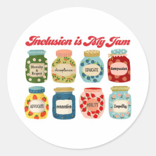 Inclusion Is My Jam Special Education Teacher Auti Classic Round Sticker