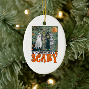 Inclusion Isn't Scary Halloween Horror Characters Ceramic Tree Decoration