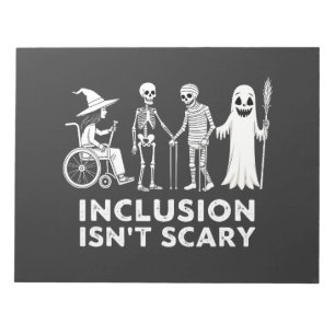 Inclusion isn't scary Spooky Skeleton Teacher Notepad