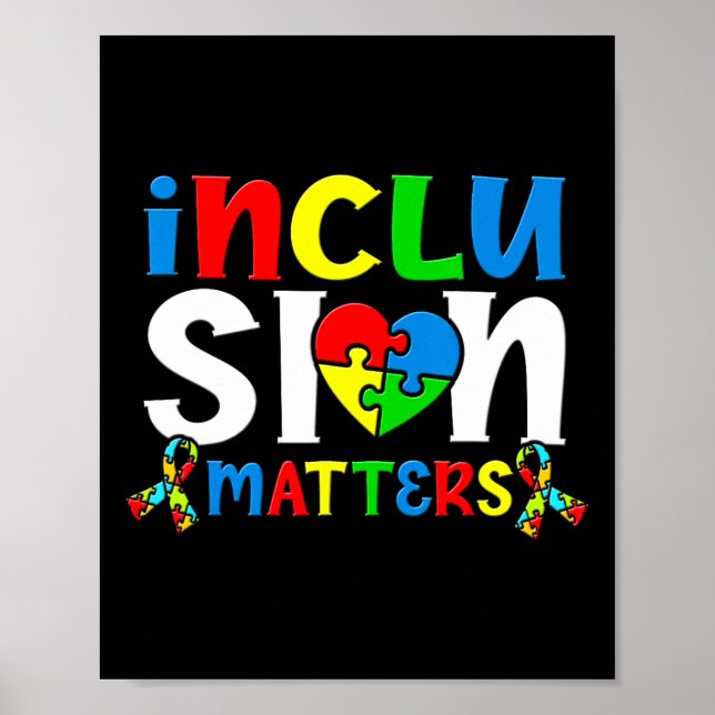 Inclusion Problems Autistic Autist Autists Support Poster (Front)