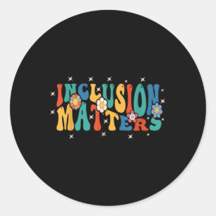 Inclusion S Special Education Autism Awareness Tea Classic Round Sticker
