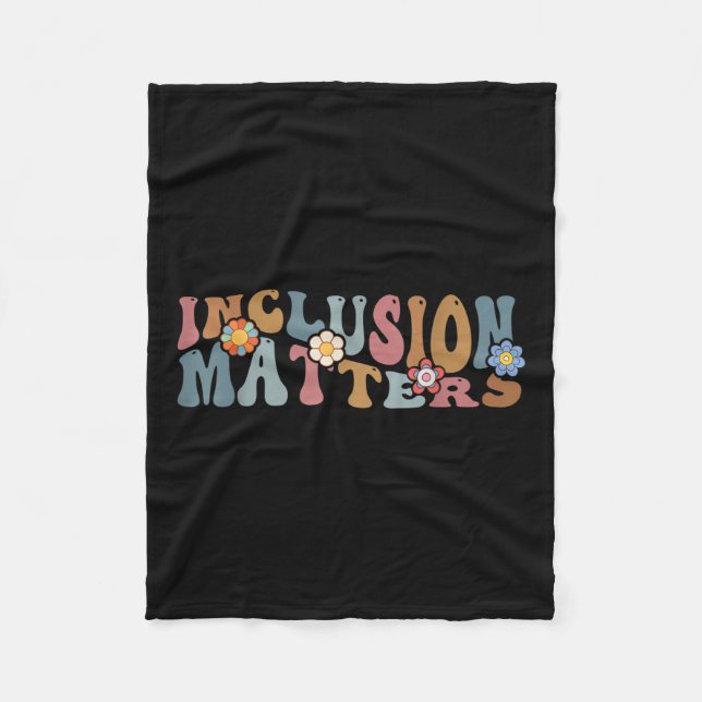 Inclusion S Special Education Autism Awareness Tea Fleece Blanket (Front)