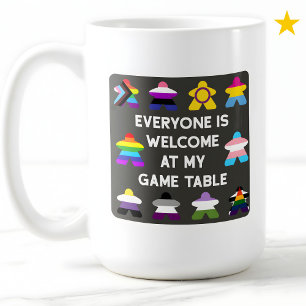 Inclusive Board Game LGBTQ Pride Flag Meeples Coffee Mug